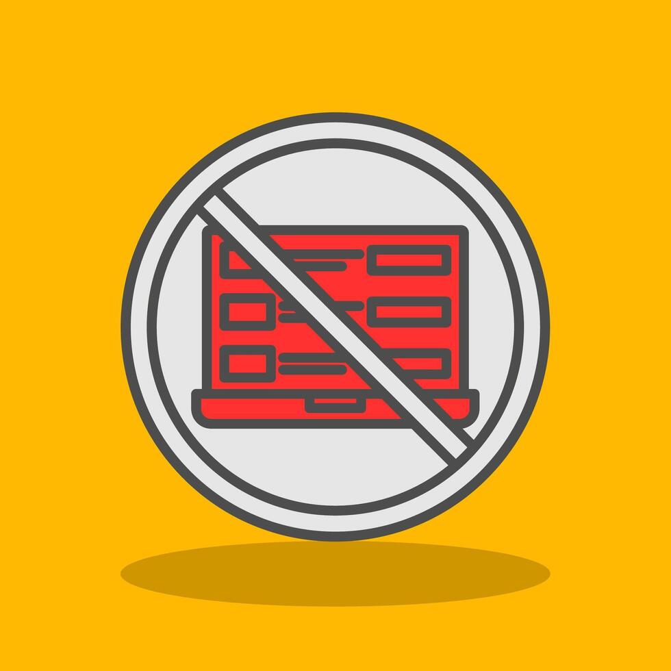 Prohibited Sign Filled Shadow Icon vector