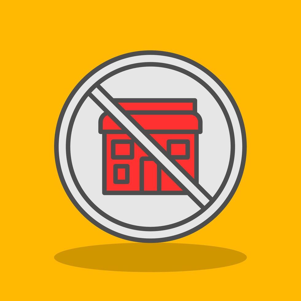 Prohibited Sign Filled Shadow Icon vector
