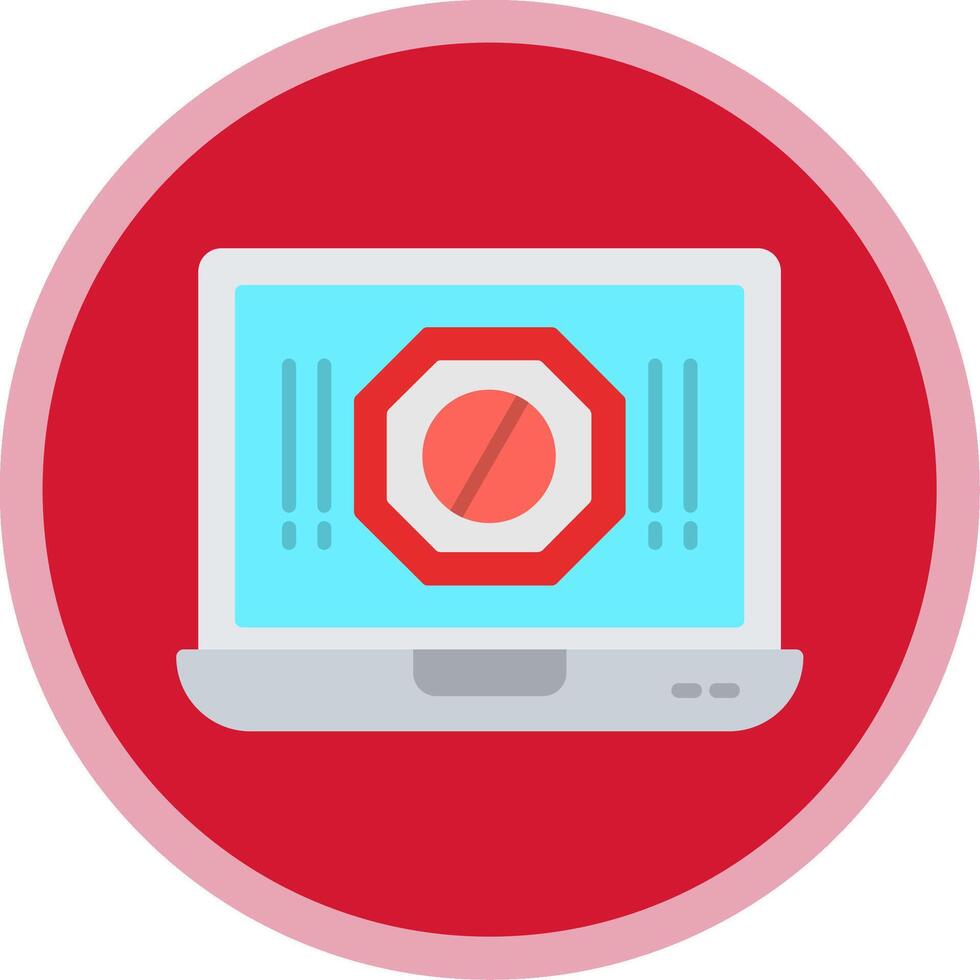 Ad Blocker Flat Multi Circle Icon vector