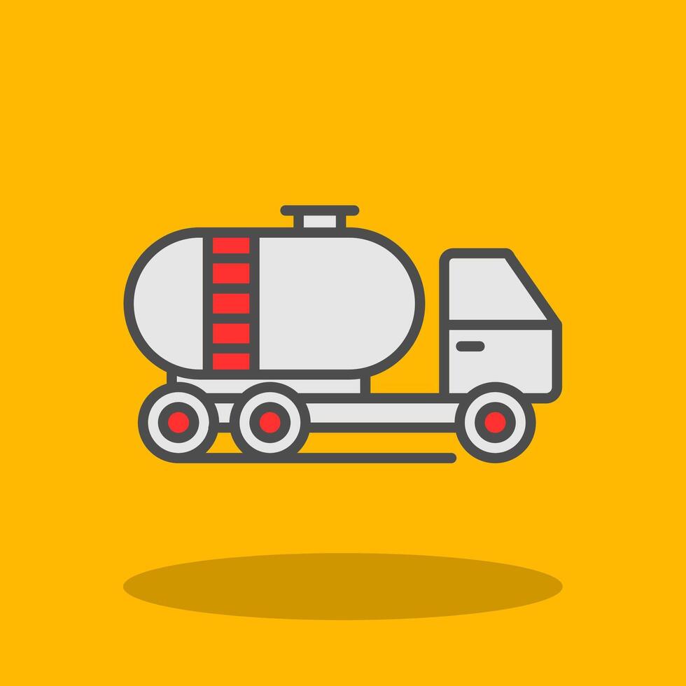 Tank Car Filled Shadow Icon vector