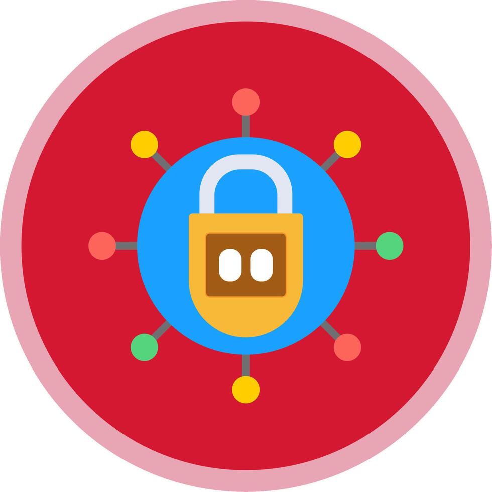 Lock Flat Multi Circle Icon vector