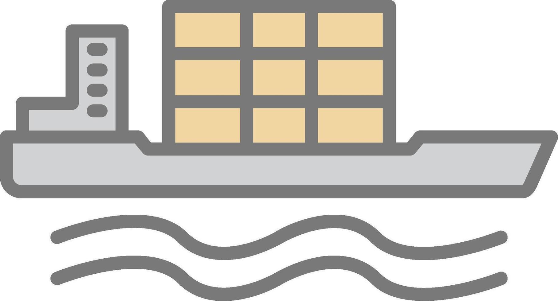 Bulk Carrier Line Filled Light Icon vector