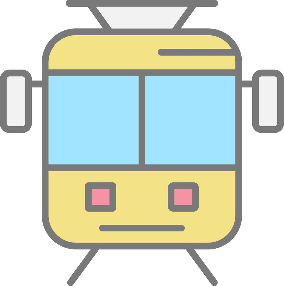 Old Tram Line Filled Light Icon vector