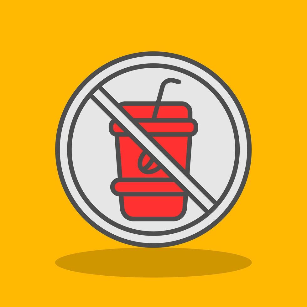 Prohibited Sign Filled Shadow Icon vector