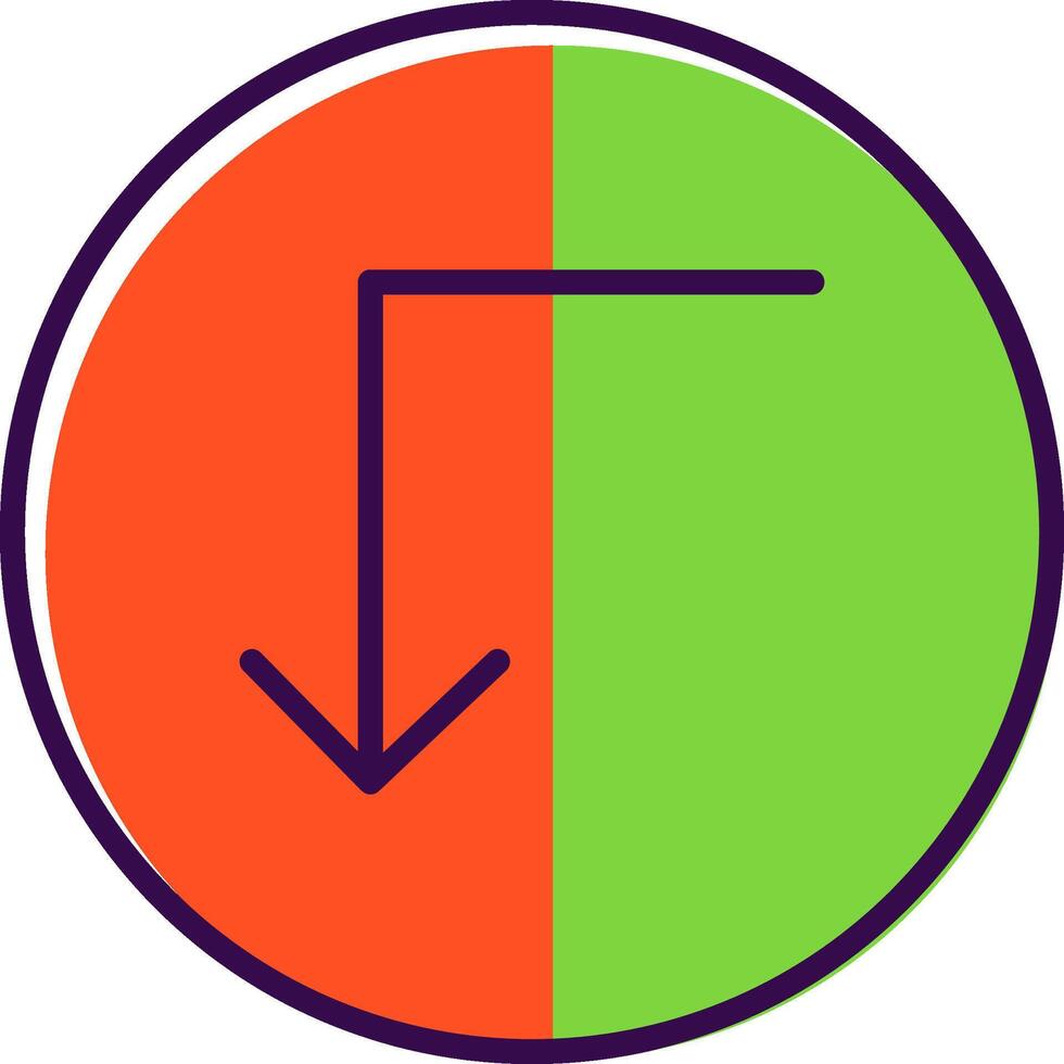 Turn Down filled Design Icon vector