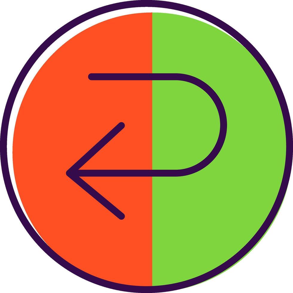 U Turn filled Design Icon vector