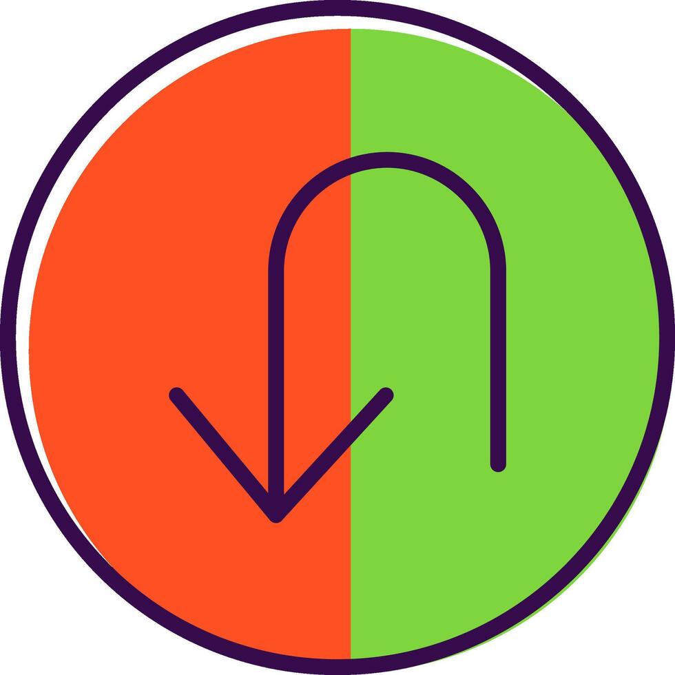 U Turn filled Design Icon vector