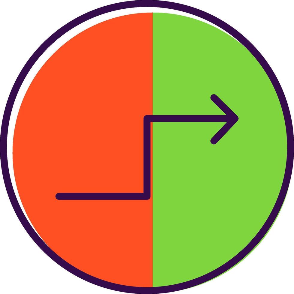 Zigzag Arrow filled Design Icon vector
