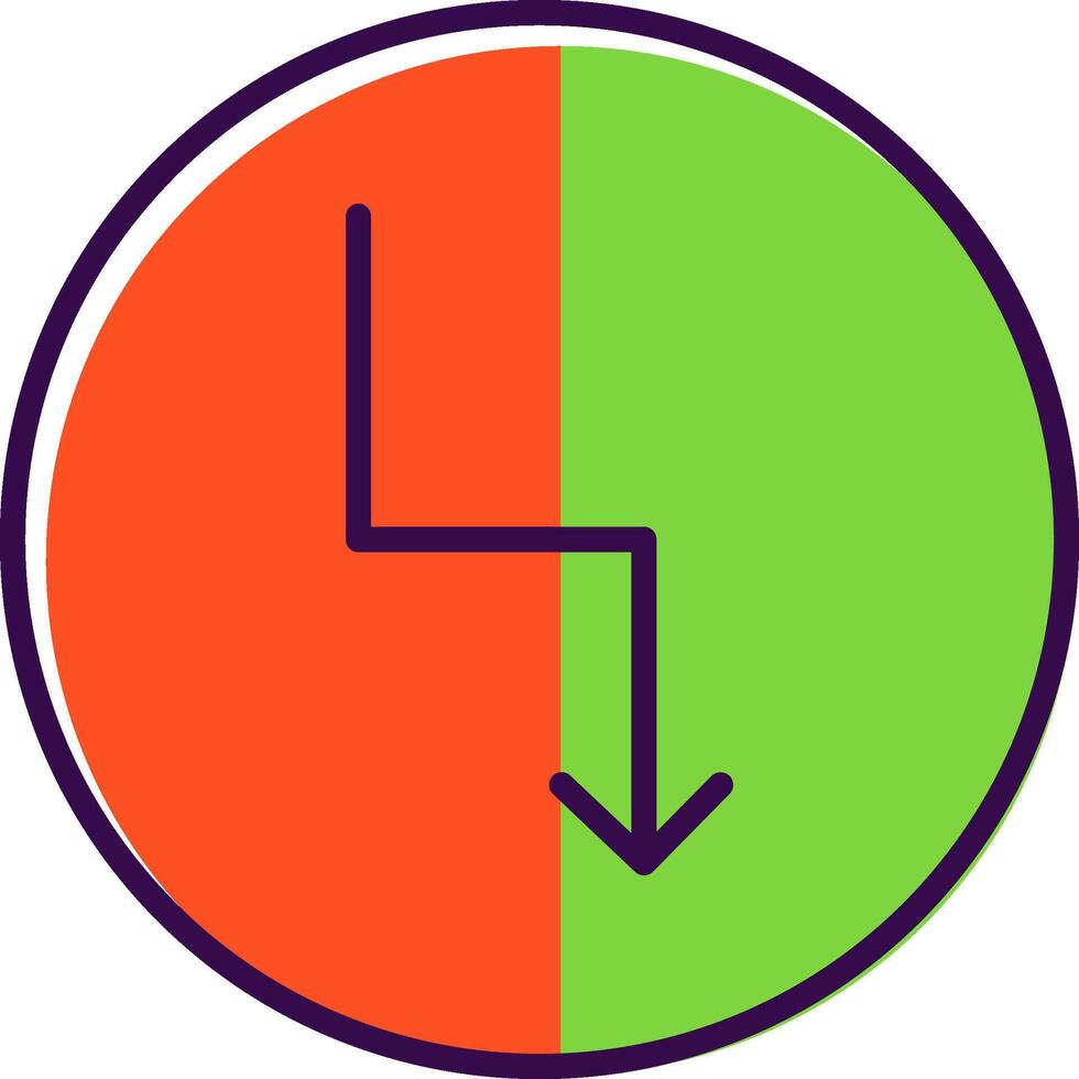Zigzag Arrow filled Design Icon vector
