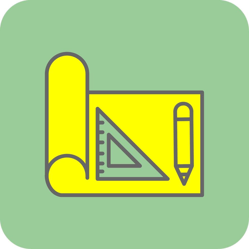 Draft Tools Filled Yellow Icon vector