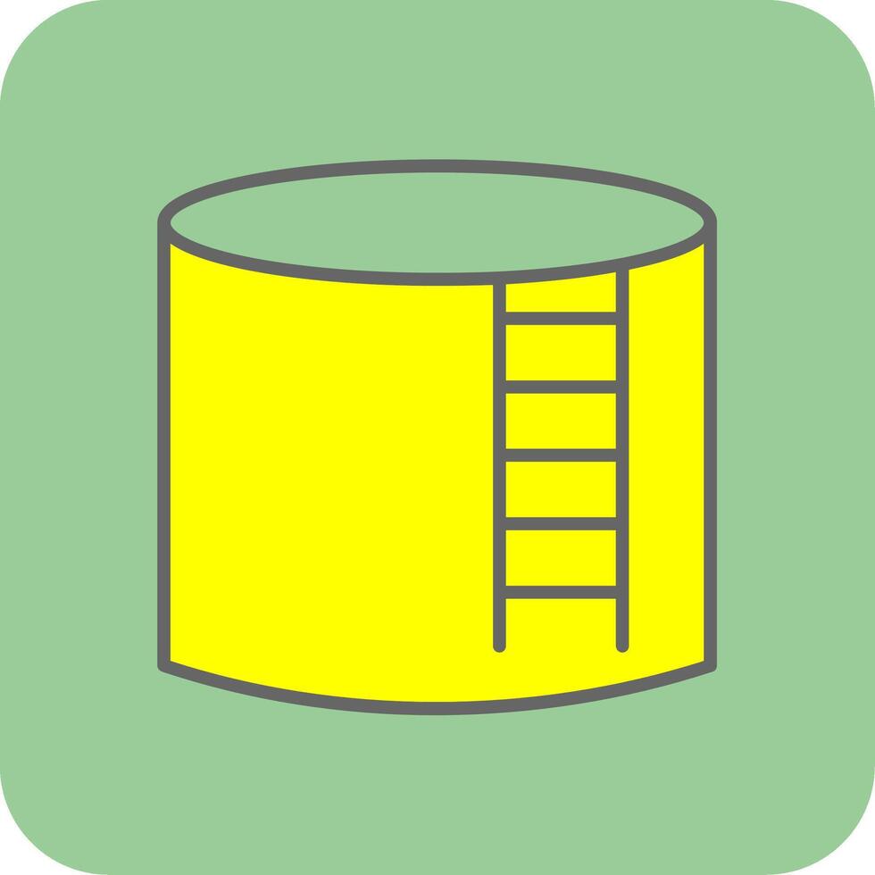 Storage Tank Filled Yellow Icon vector