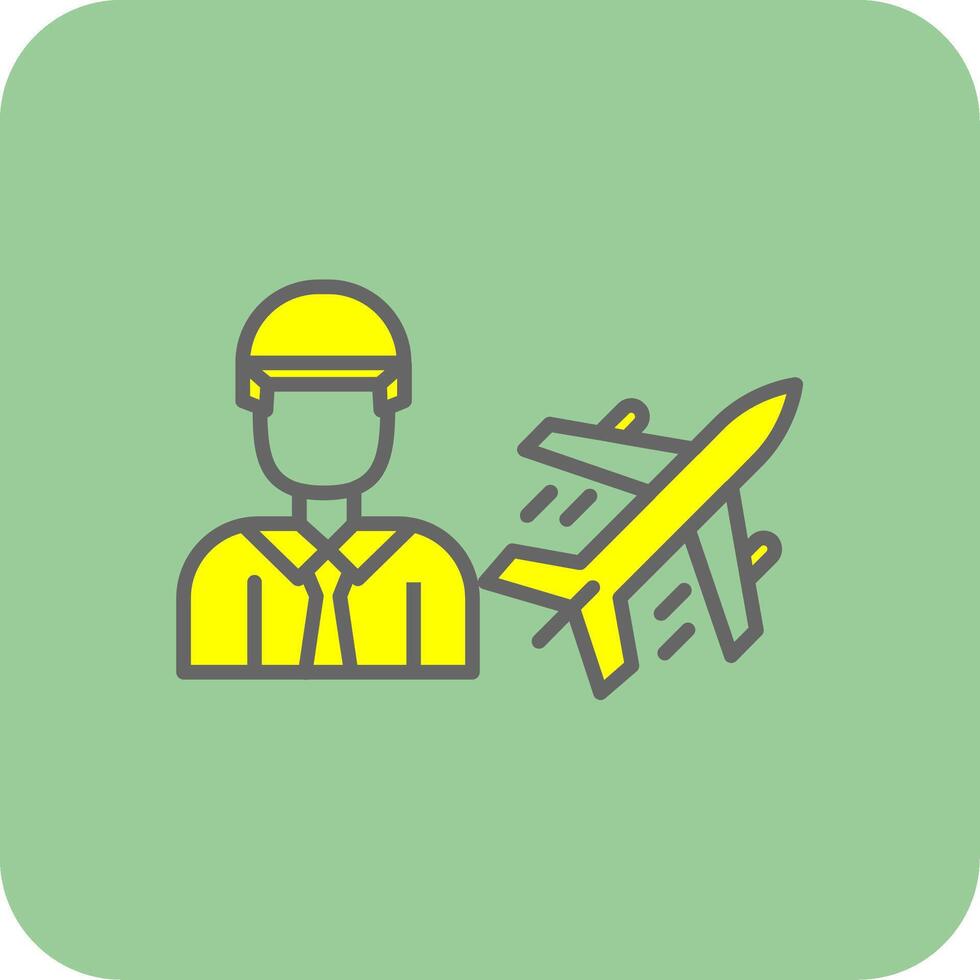 Air Engineer Filled Yellow Icon vector