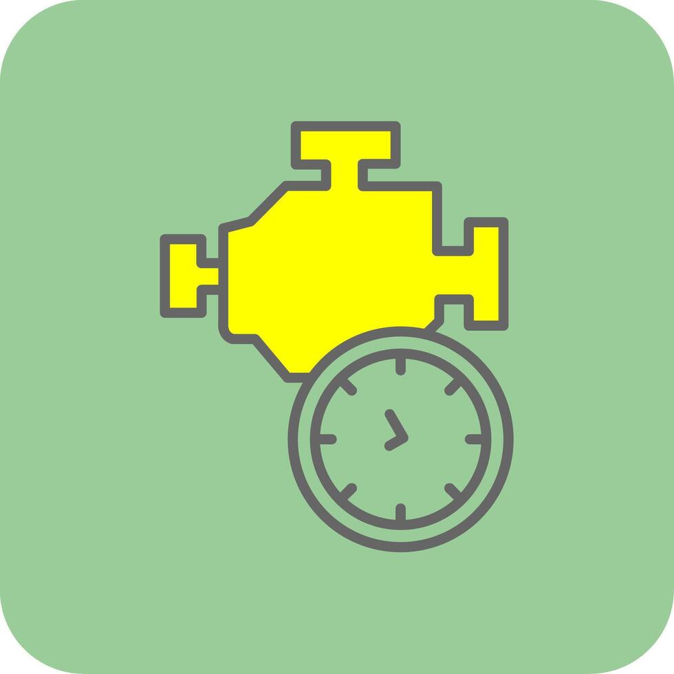 Time Engine Filled Yellow Icon vector