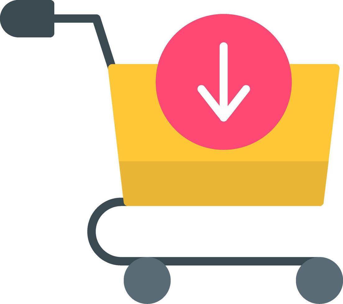 Add To Cart Flat Multi Circle Icon vector