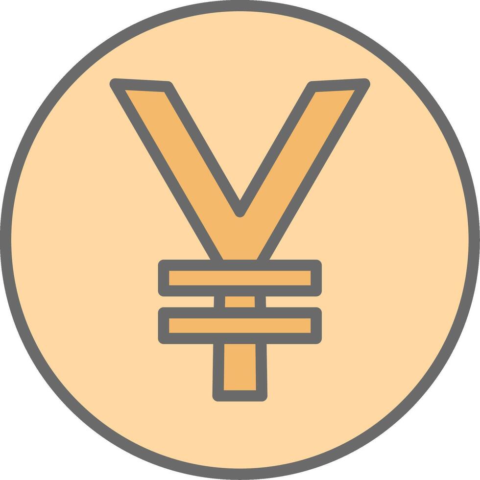 Yen Coin Line Filled Light Icon vector