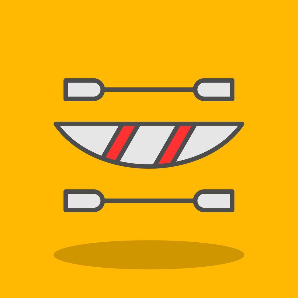Kayak Filled Shadow Icon vector