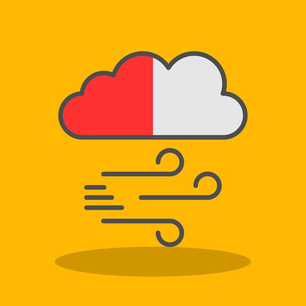 Windy Filled Shadow Icon vector