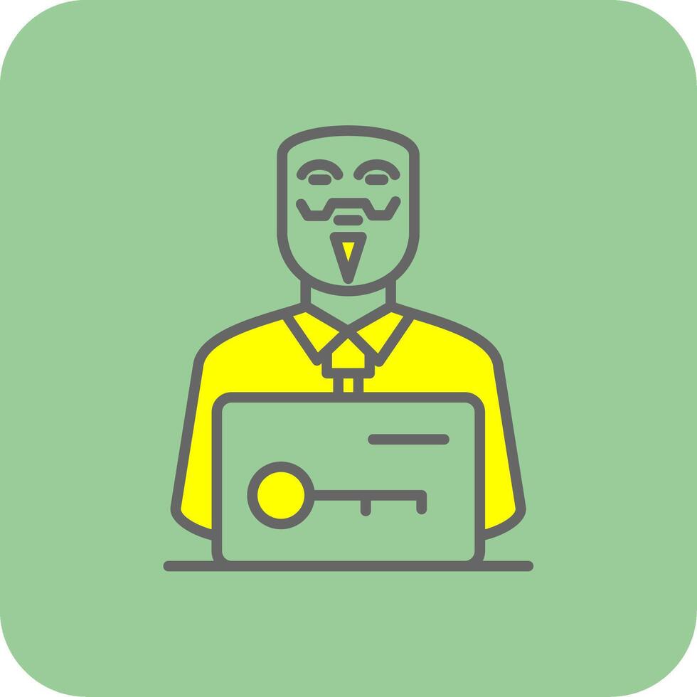 Anonymous Glyph Gradient Corner Icon vector