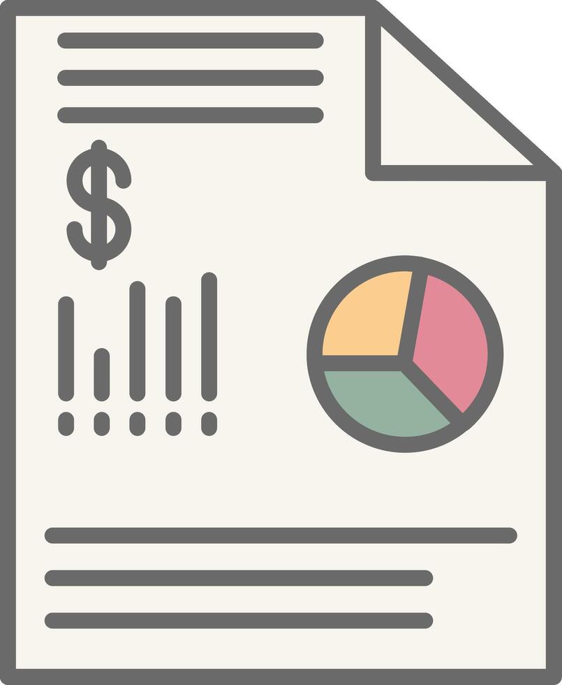 Financial Data Line Filled Light Icon vector