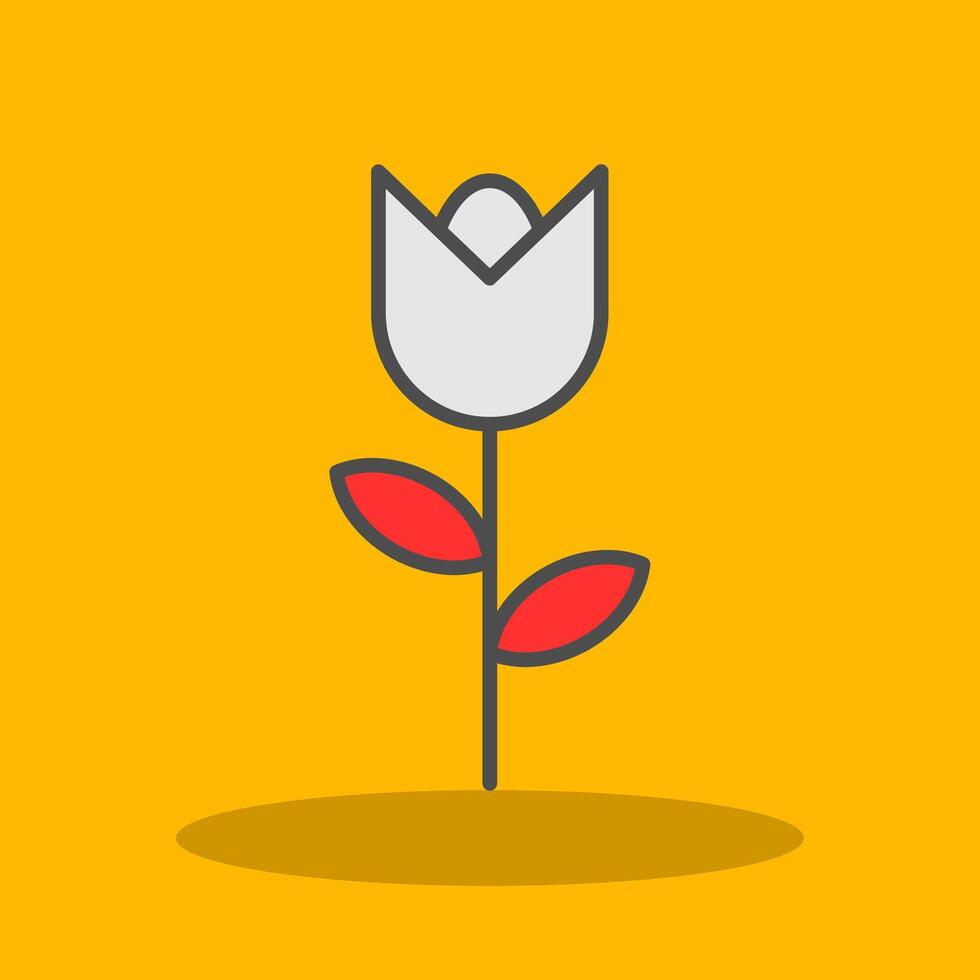 Tulip Filled Shadow Icon vector