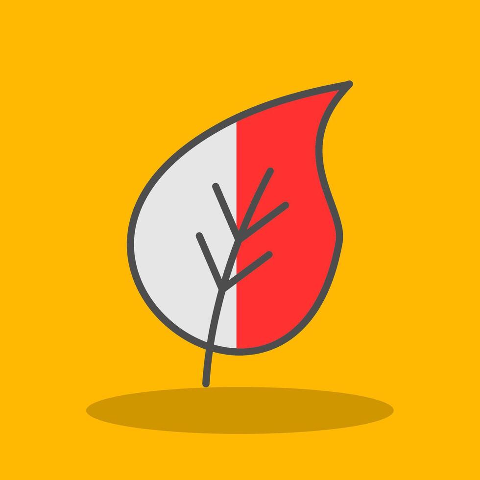 Leaf Filled Shadow Icon vector