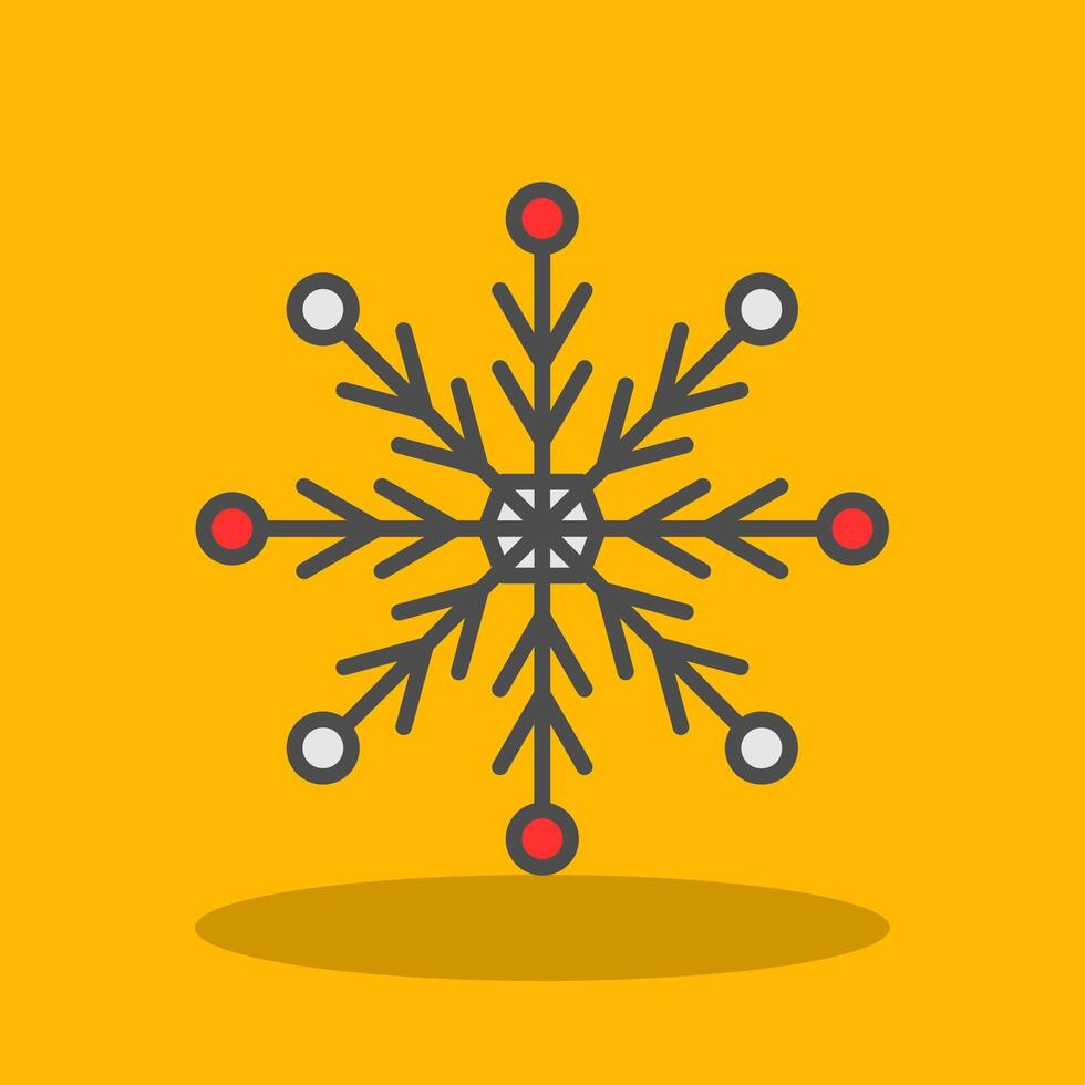 Snowflake Filled Shadow Icon vector