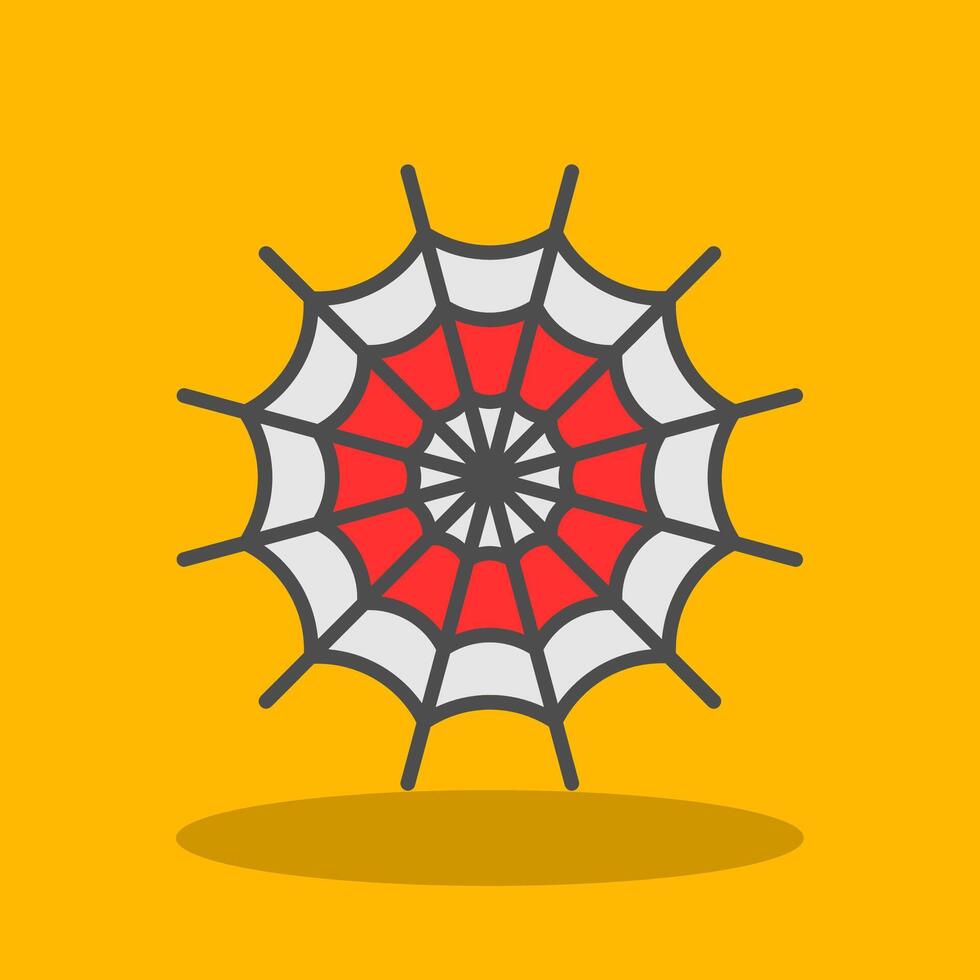 Spider Web Filled Shadow Icon vector