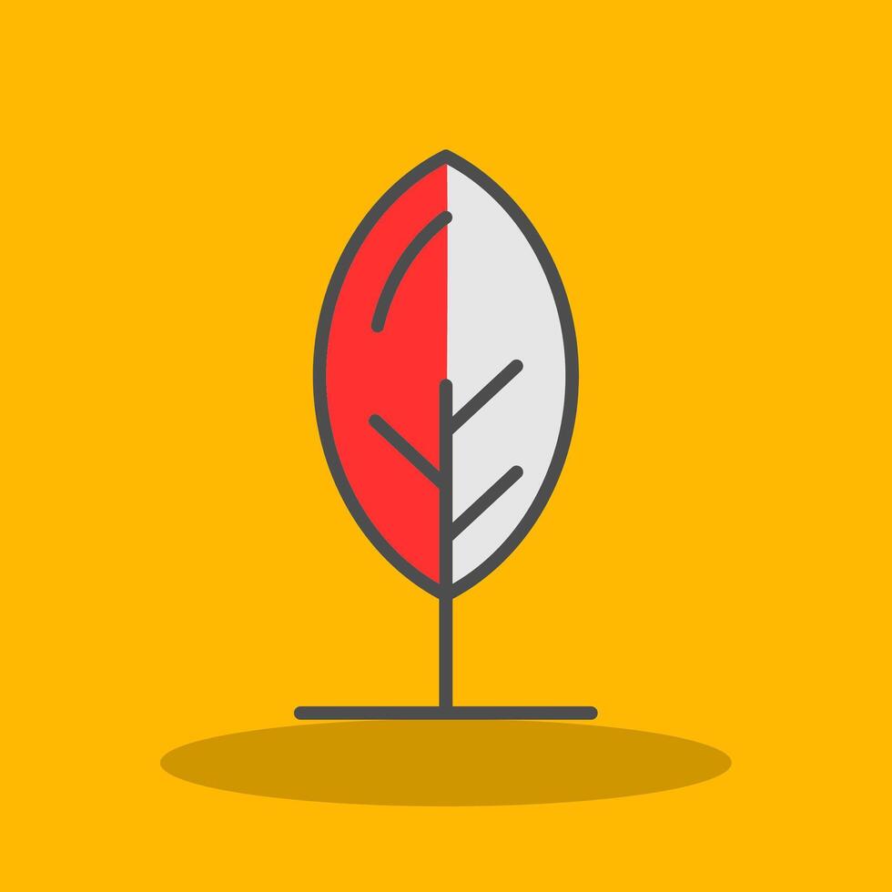Leaf Filled Shadow Icon vector