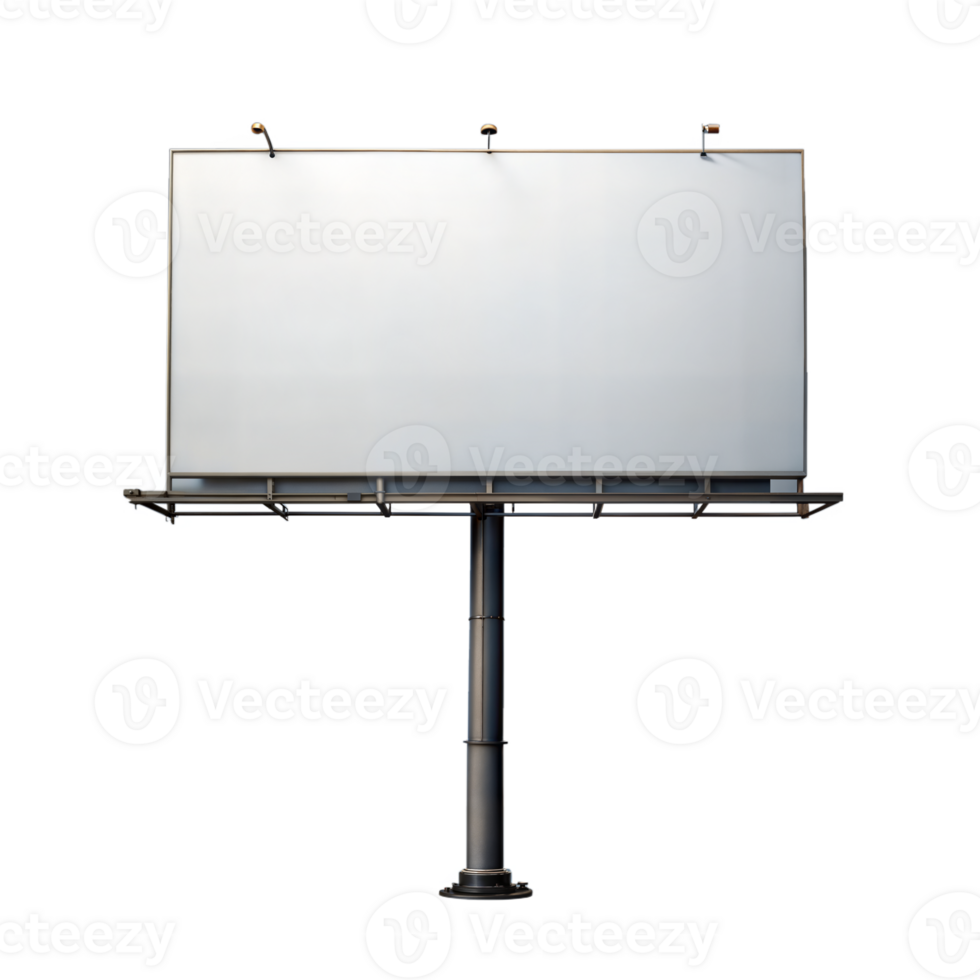 Large empty billboard on a sturdy standalone pole png
