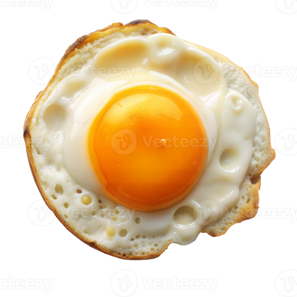 Close-up view of a sunny side up egg on toast png