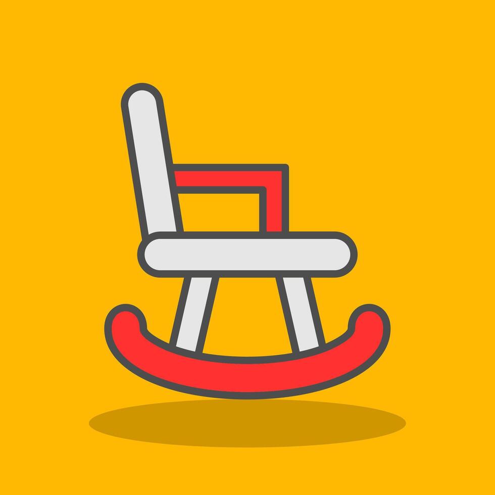 Rocking Chair Filled Shadow Icon vector