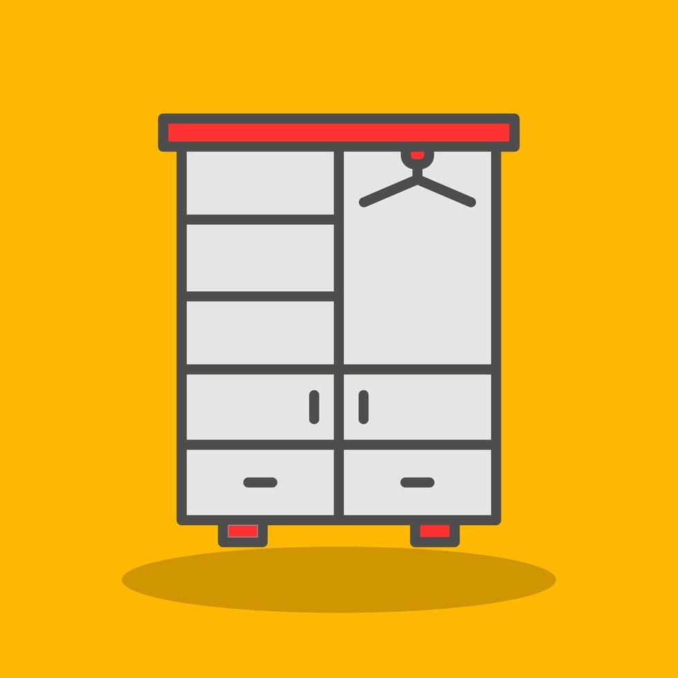 Wardrobe Filled Shadow Icon vector
