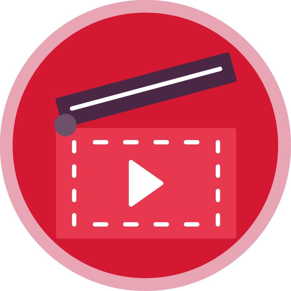 Clapperboard Flat Multi Circle Icon vector