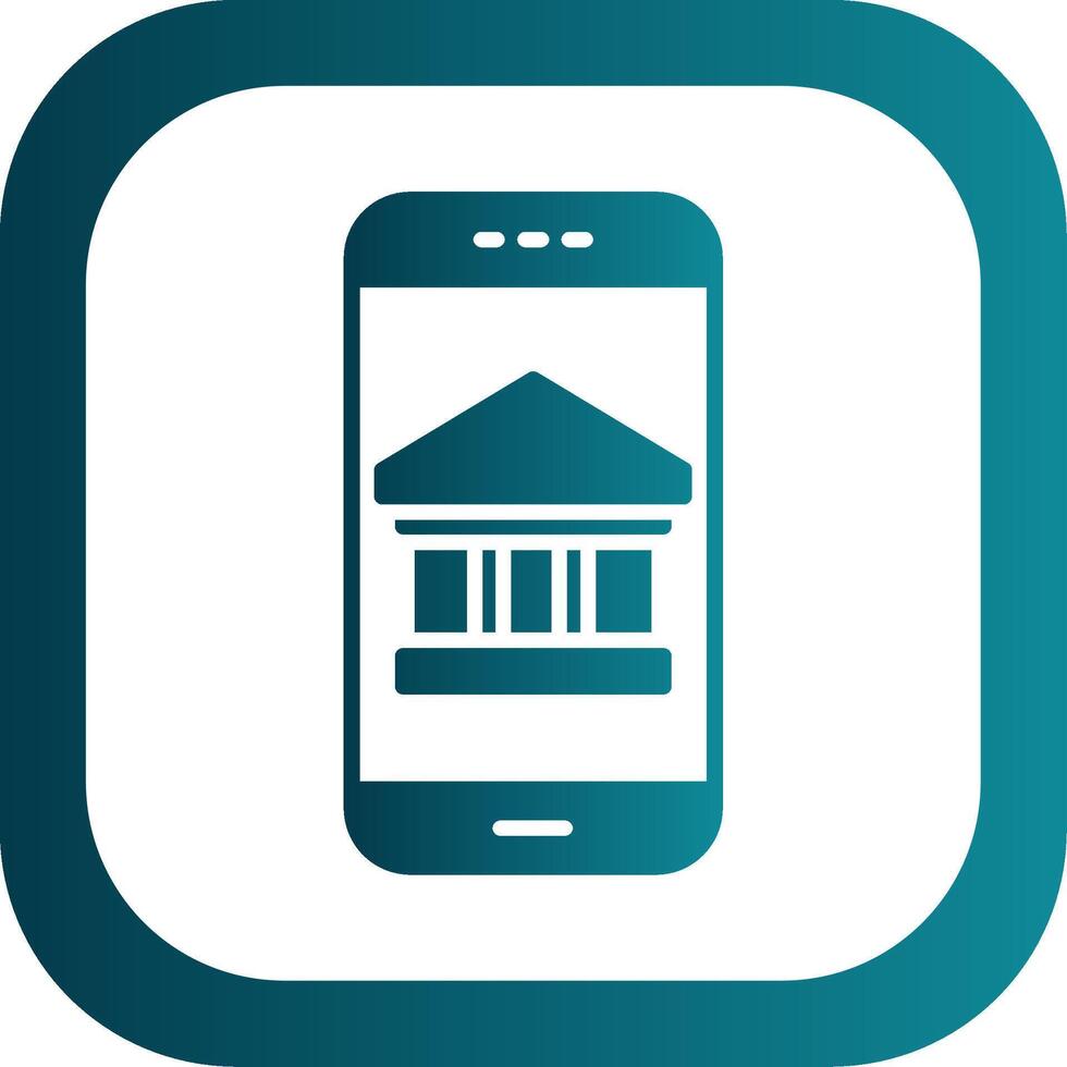 Mobile Banking Glyph Gradient Corner Icon vector