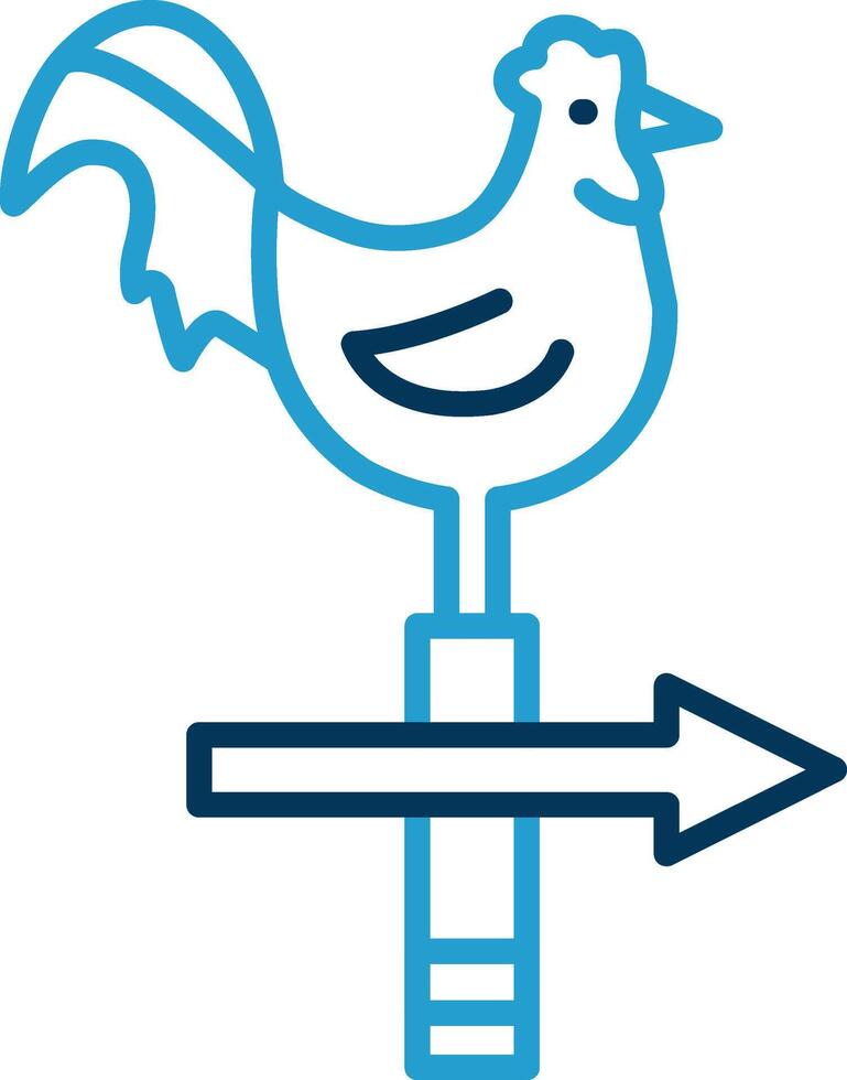 Chicken Line Blue Two Color Icon vector