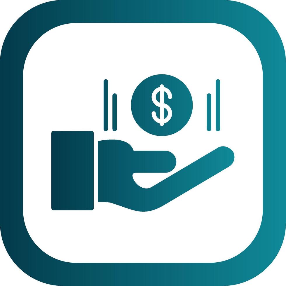 Payday Loan Glyph Gradient Corner Icon vector
