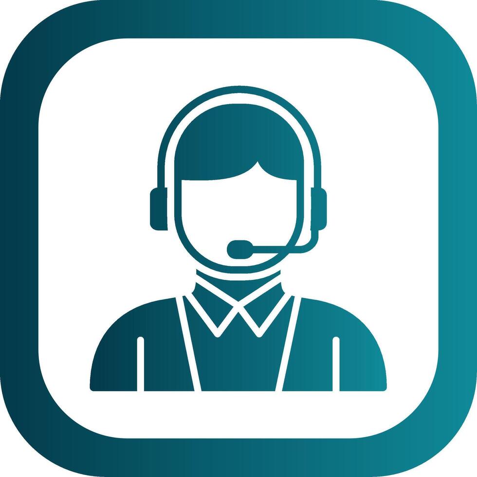 Customer Service Glyph Gradient Corner Icon vector