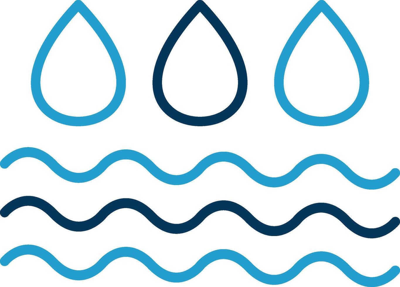 Water Line Blue Two Color Icon vector