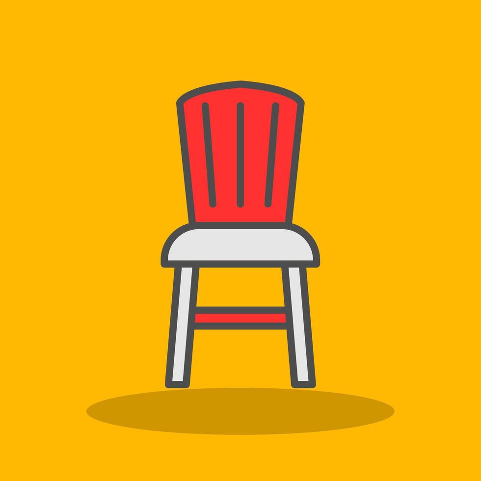 Dining Chair Filled Shadow Icon vector