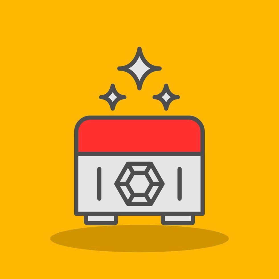 Treasure Chest Filled Shadow Icon vector