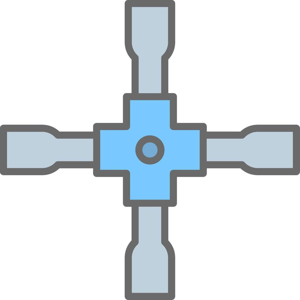 Lug Wrench Line Filled Light Icon vector