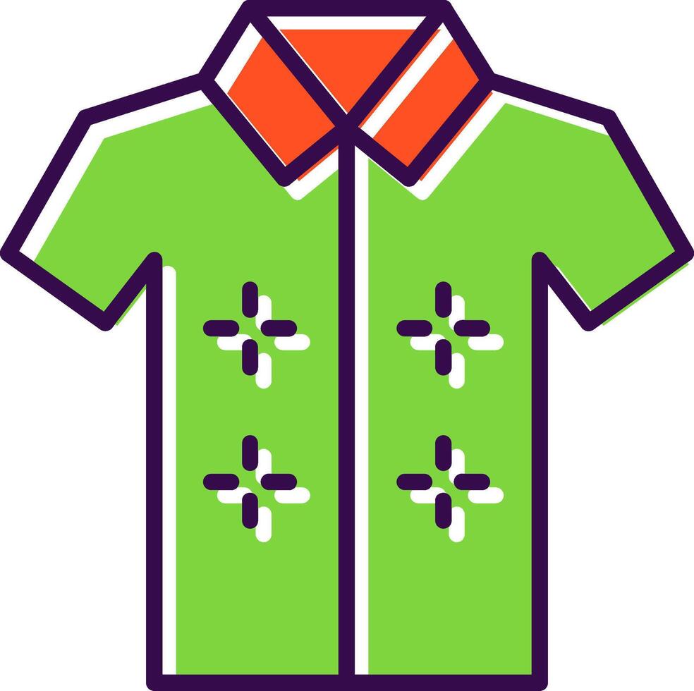 Hawaiian Shirt filled Design Icon vector