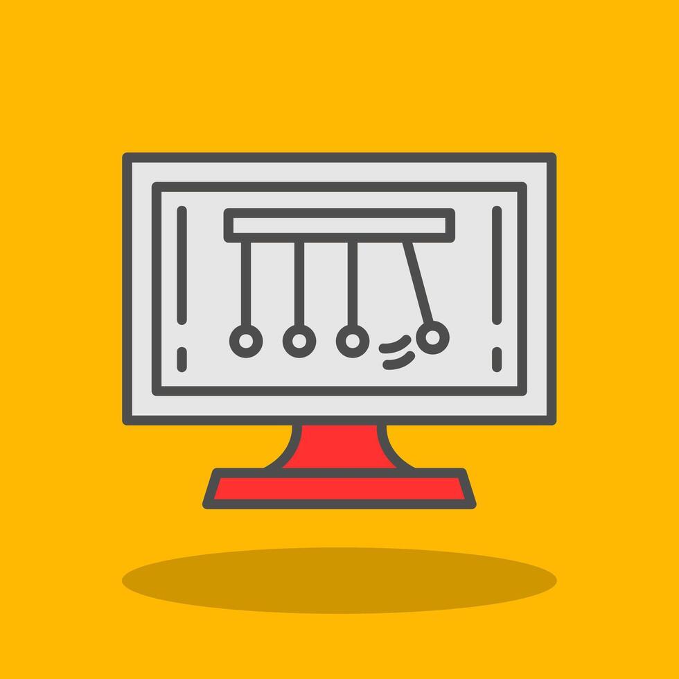 Newtons Cradle Filled Shadow Icon vector