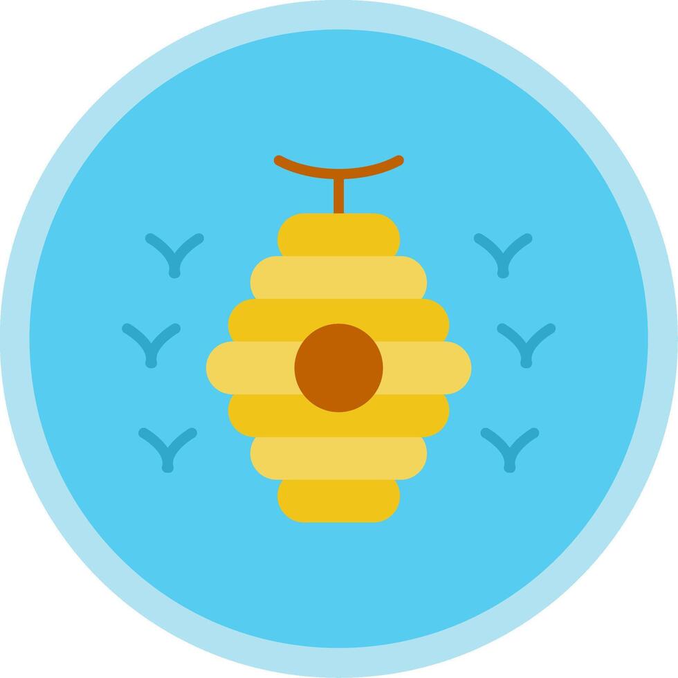 Bee Hive Flat Multi Circle Icon vector