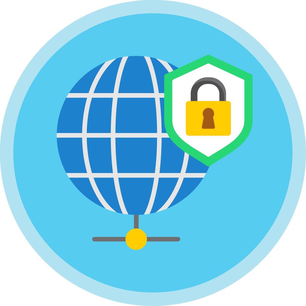 Global Security Flat Multi Circle Icon vector