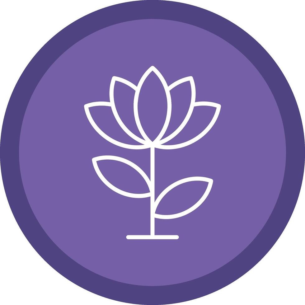Lotus Flower Line Multi Circle Icon vector