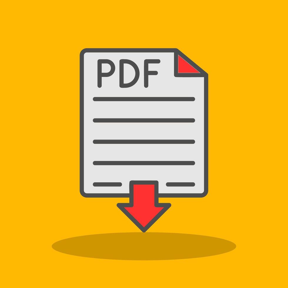 Pdf Filled Shadow Icon vector