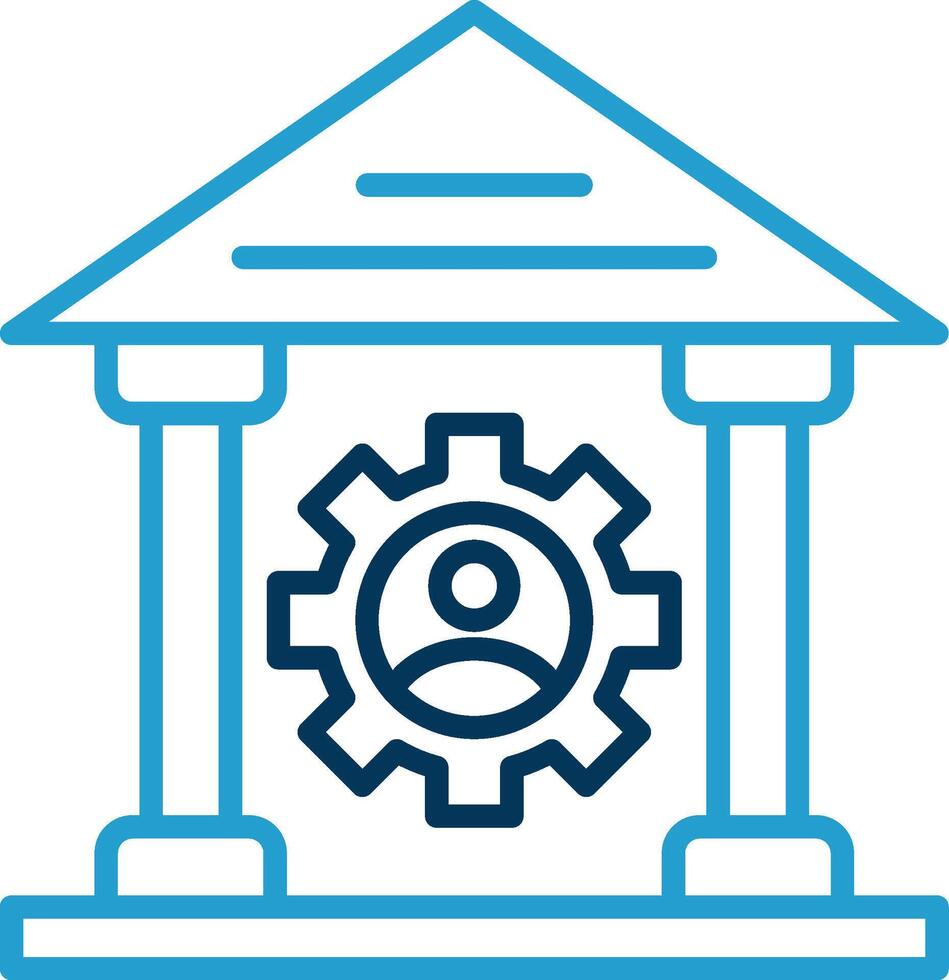 Saw Machine Line Blue Two Color Icon vector
