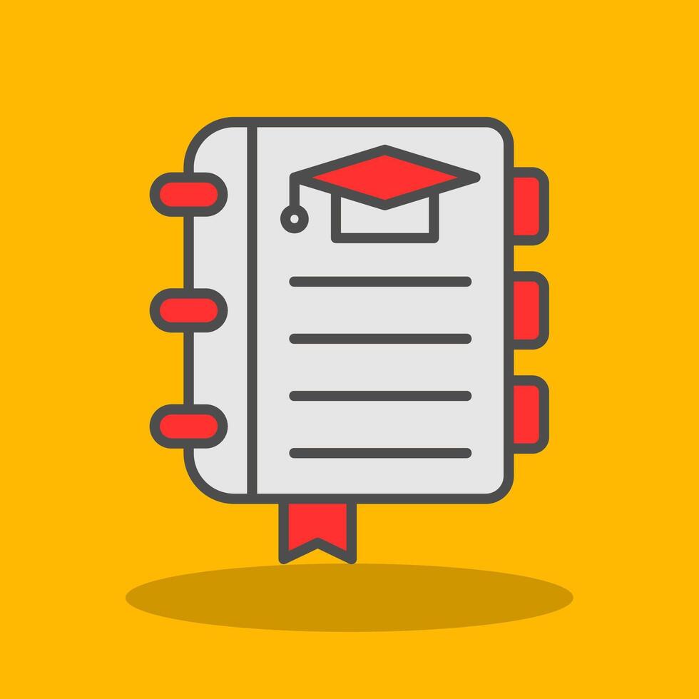 Book Filled Shadow Icon vector