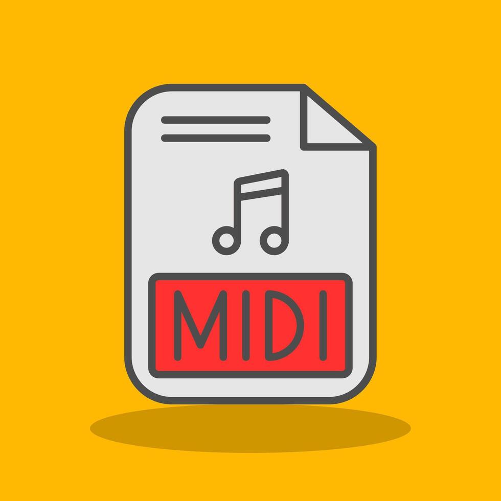 Midi Filled Shadow Icon vector